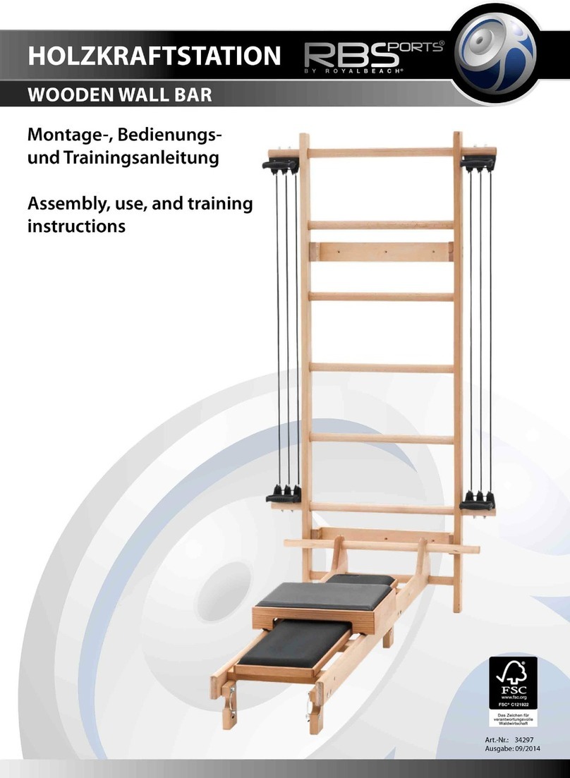 Royalbeach RBS SPORTS WOODEN WALL BAR Assembly, use, and training instructions
