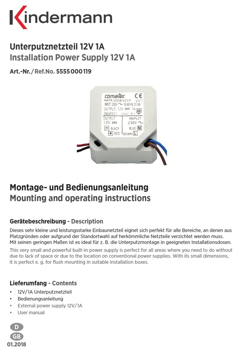 Kindermann 5555 000 119 Mounting and operating instructions Kindermann 5555 000 119 Mounting and operating instructions