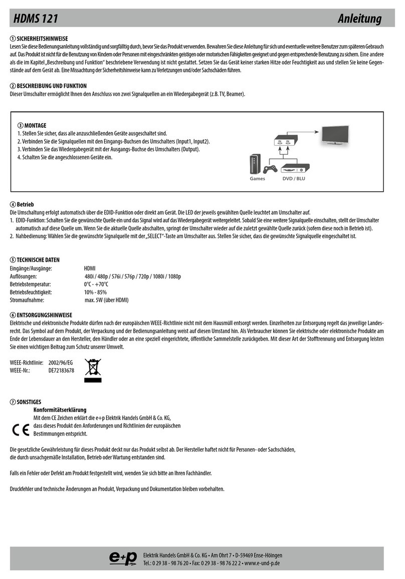 e+p HDMS 121 instruction manual