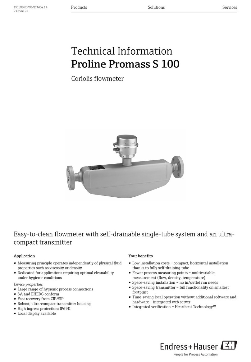 Endress+Hauser Proline Promass S 100 Manual