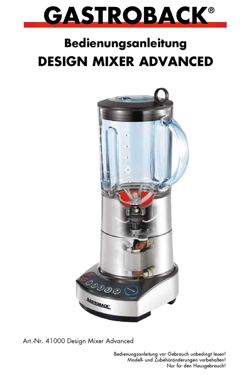 Gastroback Design Mixer Advanced Electronic User manual