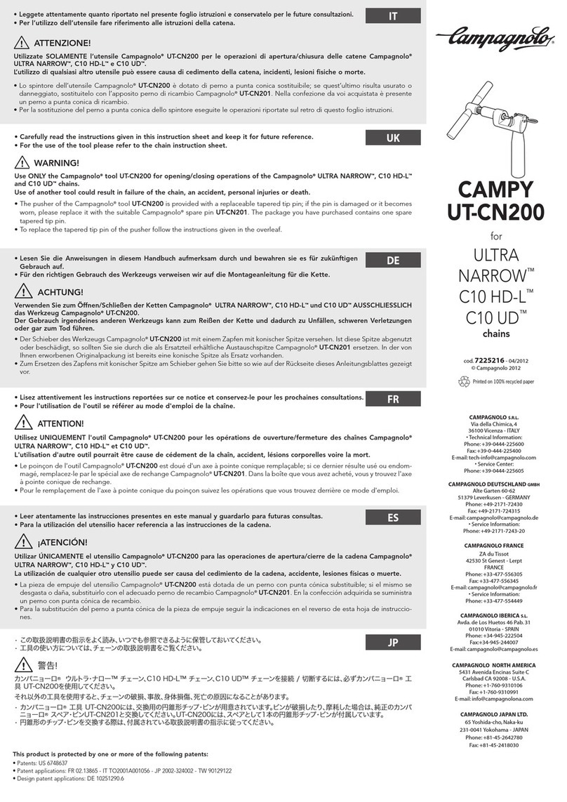 CAMPAGNOLO CAMPY UT-CN200 instruction sheet