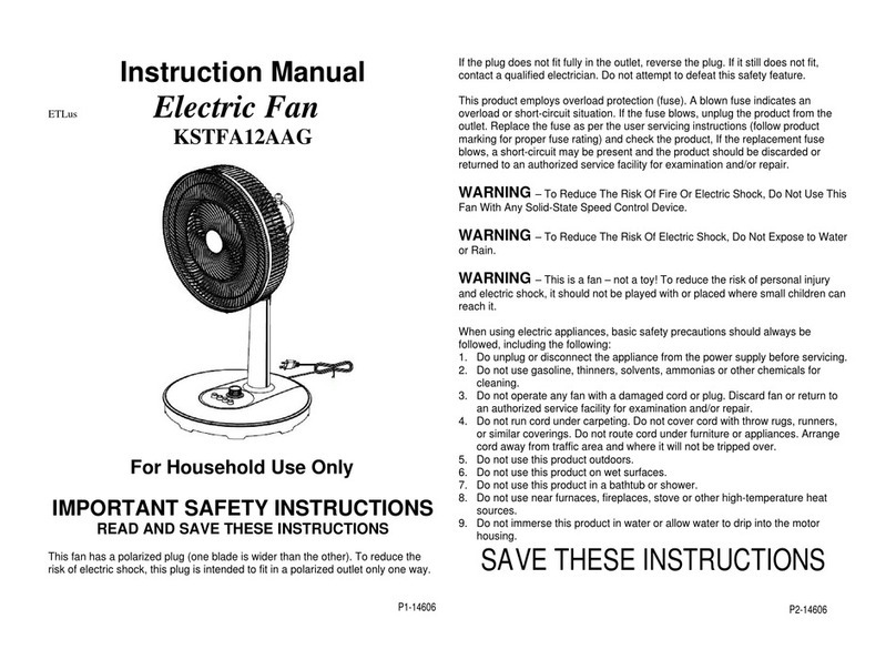 Keystone KSTFA12AAG instruction manual