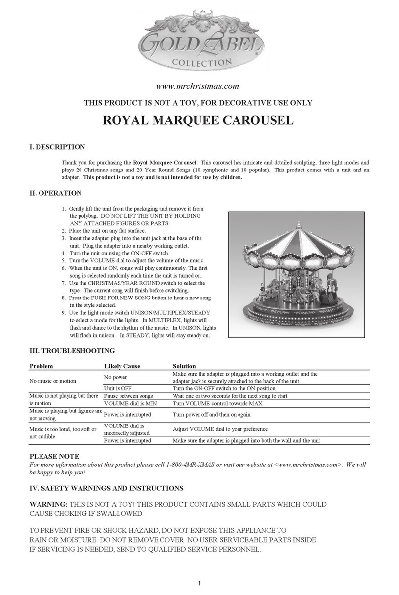 GOLD LABEL ROYAL MARQUEE CAROUSEL User manual