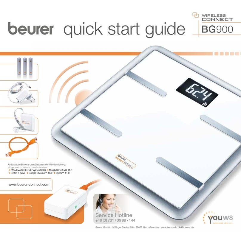 Beurer BG900 quick start guide
