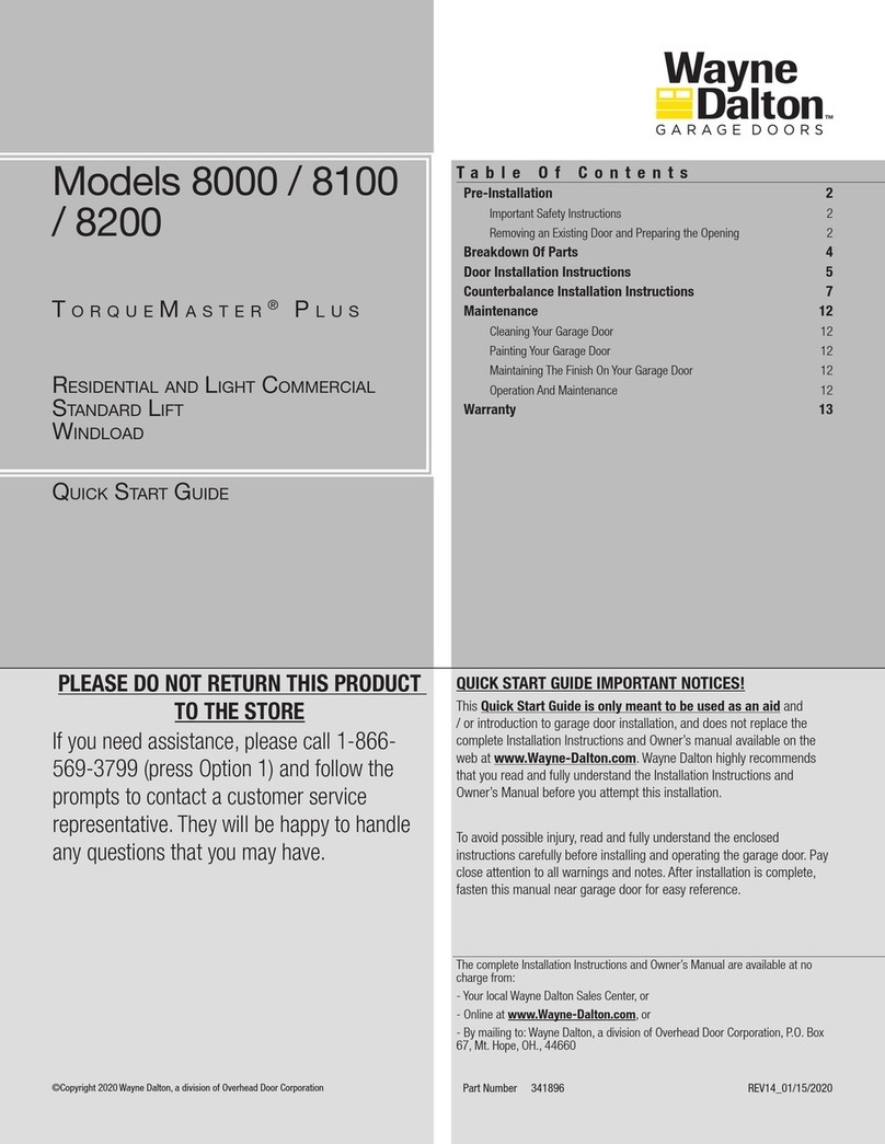 Wayne-Dalton Torquemaster Plus 8000 quick start guide