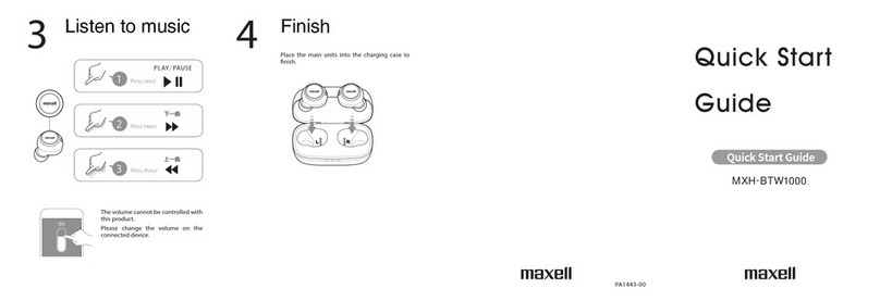 Maxell MXH-BTW1000 quick start guide