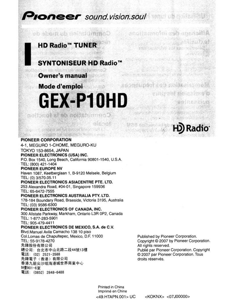Pioneer GEX-P10HD - HD Radio Tuner User manual