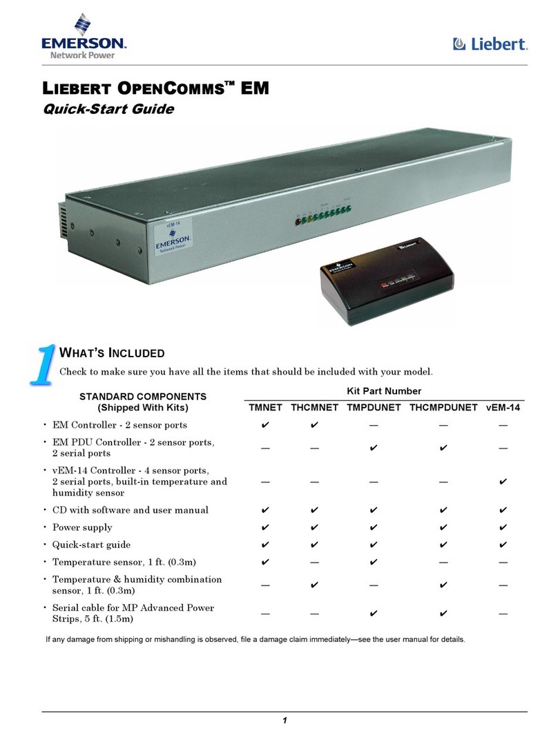 Emerson Liebert OpenComms EM User manual Emerson Liebert OpenComms EM User manual