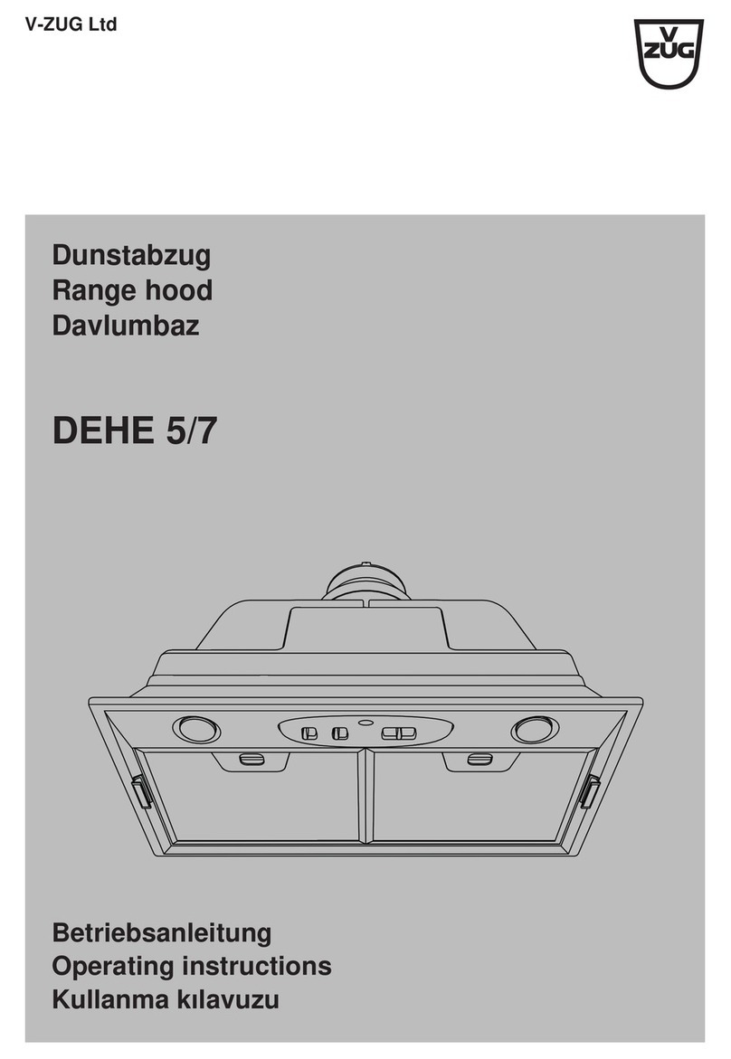 V-ZUG DEHE 5 operating instructions