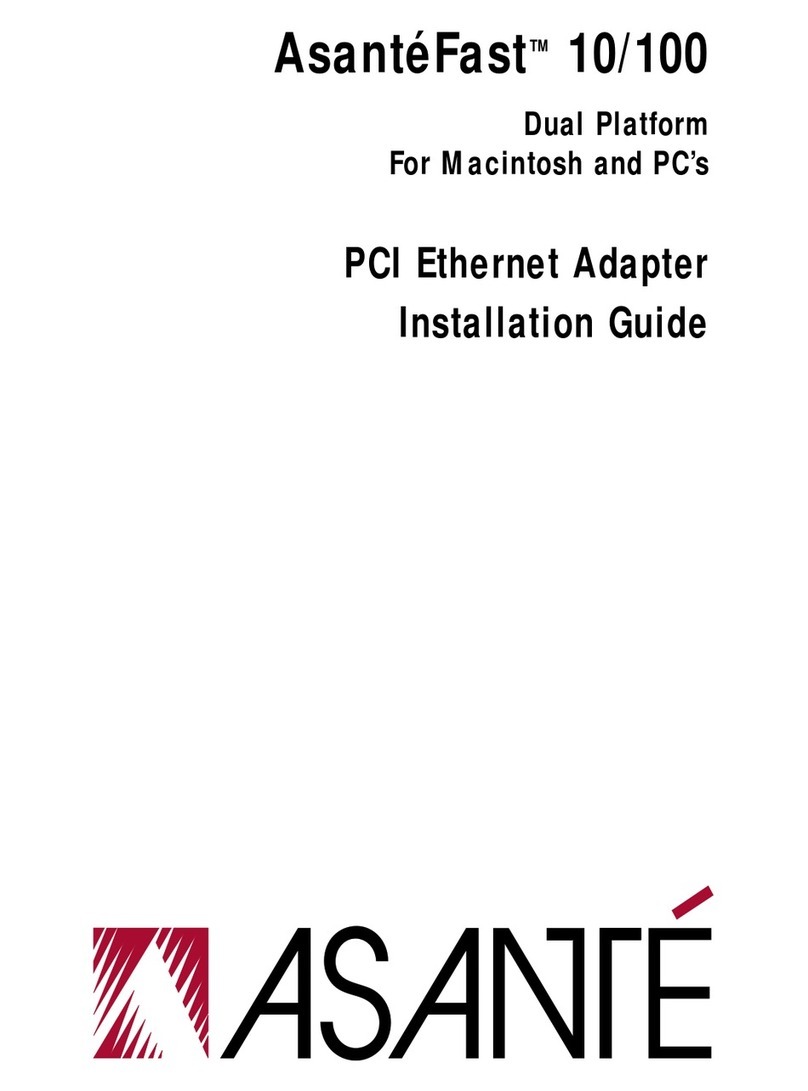 Asante AsanteFAST 10/100 installation guide Asante AsanteFAST 10/100 installation guide