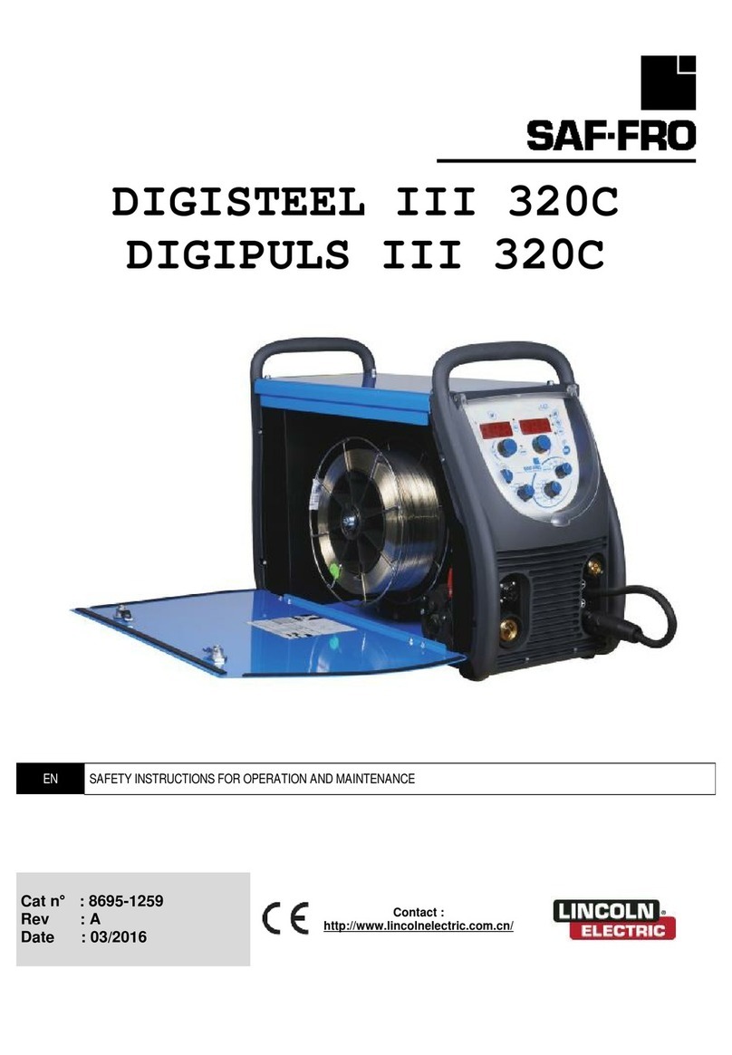 Lincoln Electric SAF-FRO DIGISTEEL III 320C Safety Instructions for Operation and Maintenance