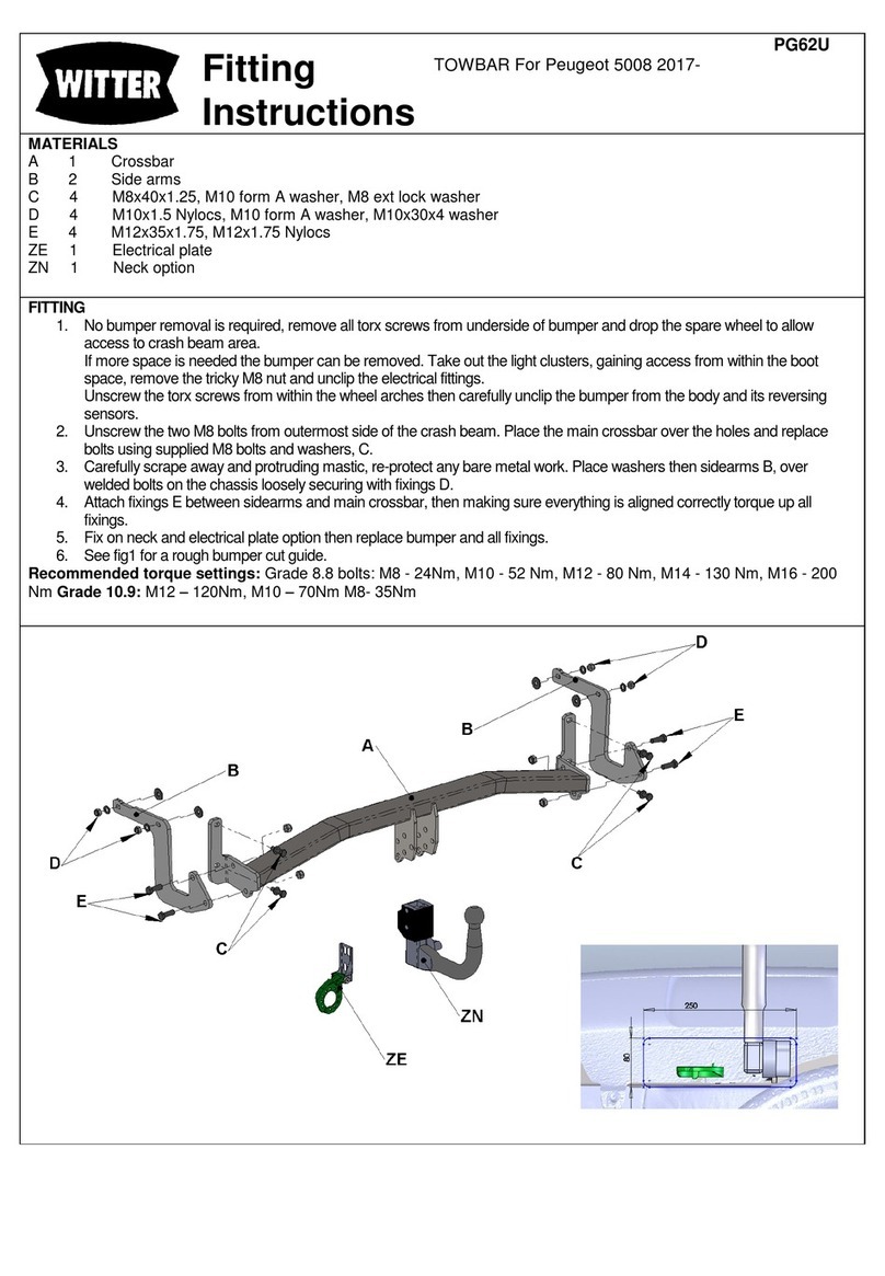 Witter PG62U Fitting instructions