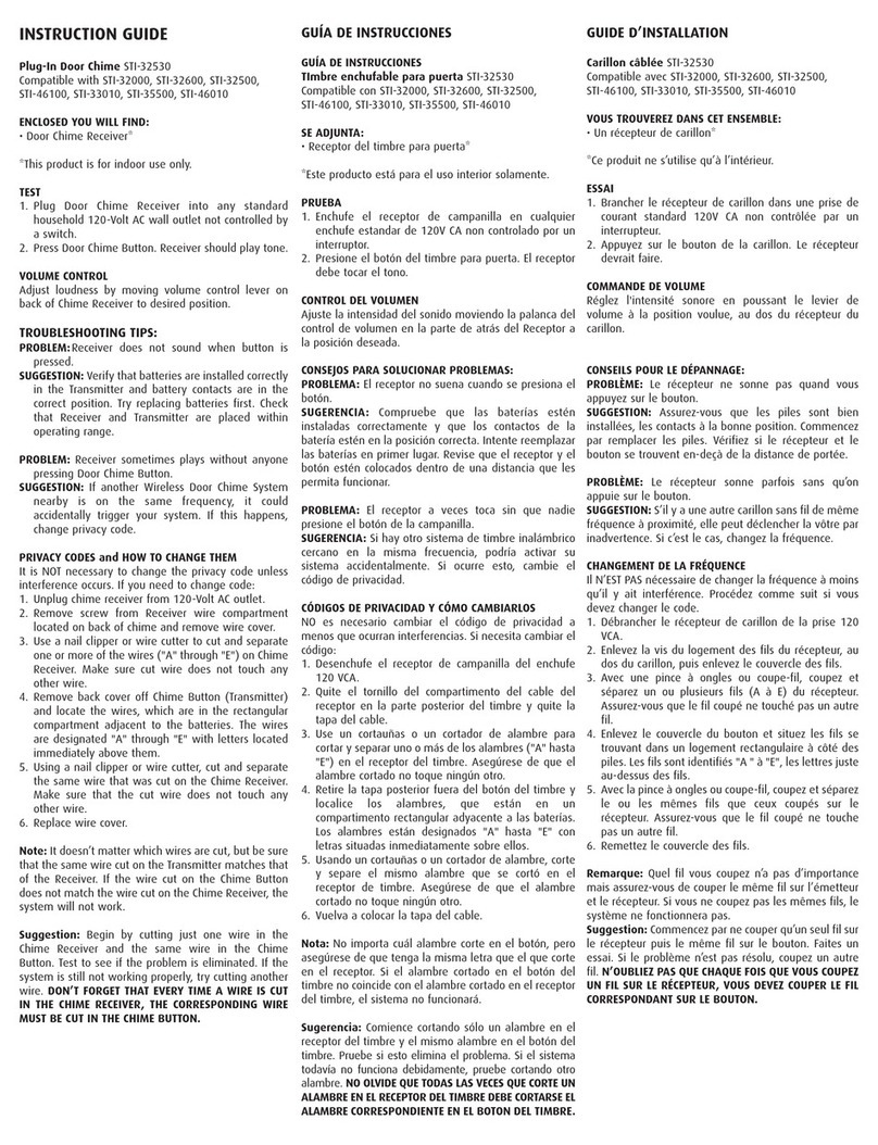 STI STI-32530 Instruction guide