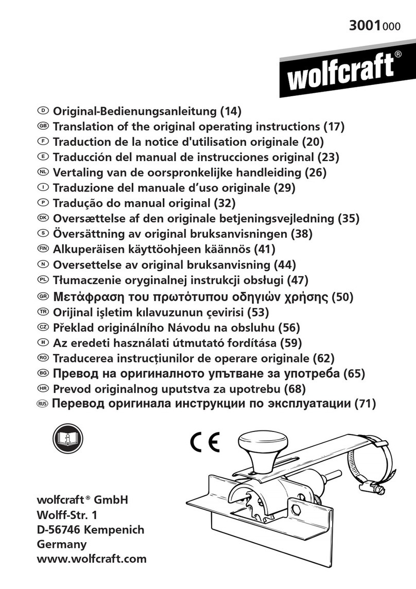 Wolfcraft 3001000 Translation of the original operating instructions Wolfcraft 3001000 Translation of the original operating instructions