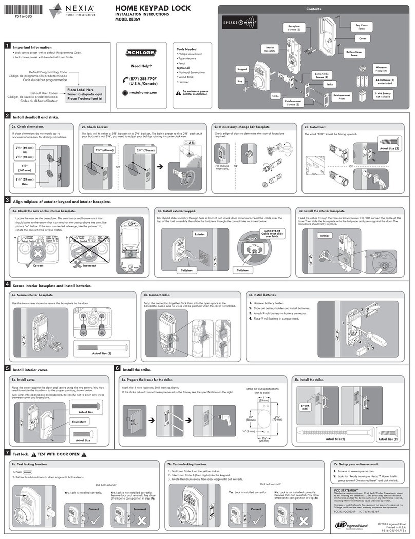 Nexia BE369 User manual
