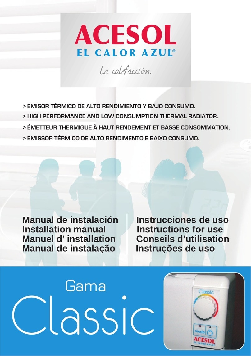 ACESOL Classic Series Installation manual. instructions for use