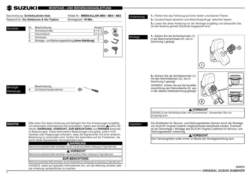 Suzuki 990D0-ALLOK-0B6 INSTRUCTIONS FOR MOUNTING & USE