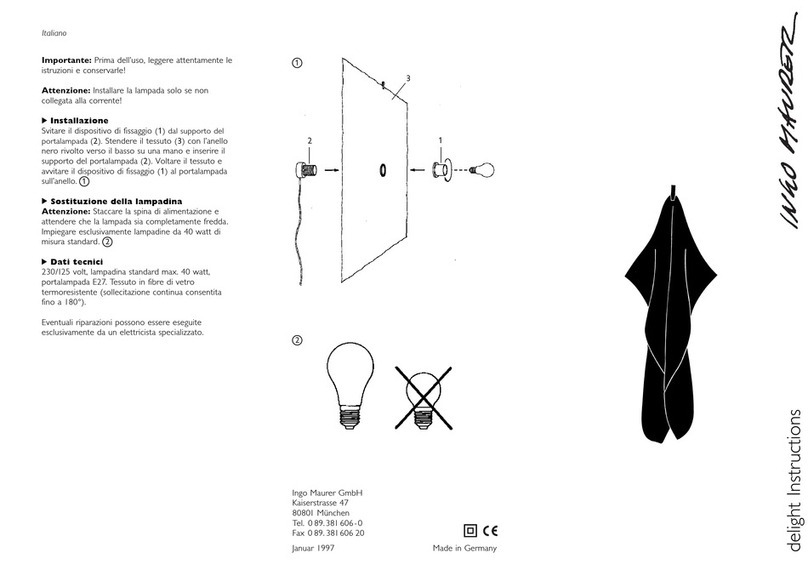 Ingo Maurer Delight User manual