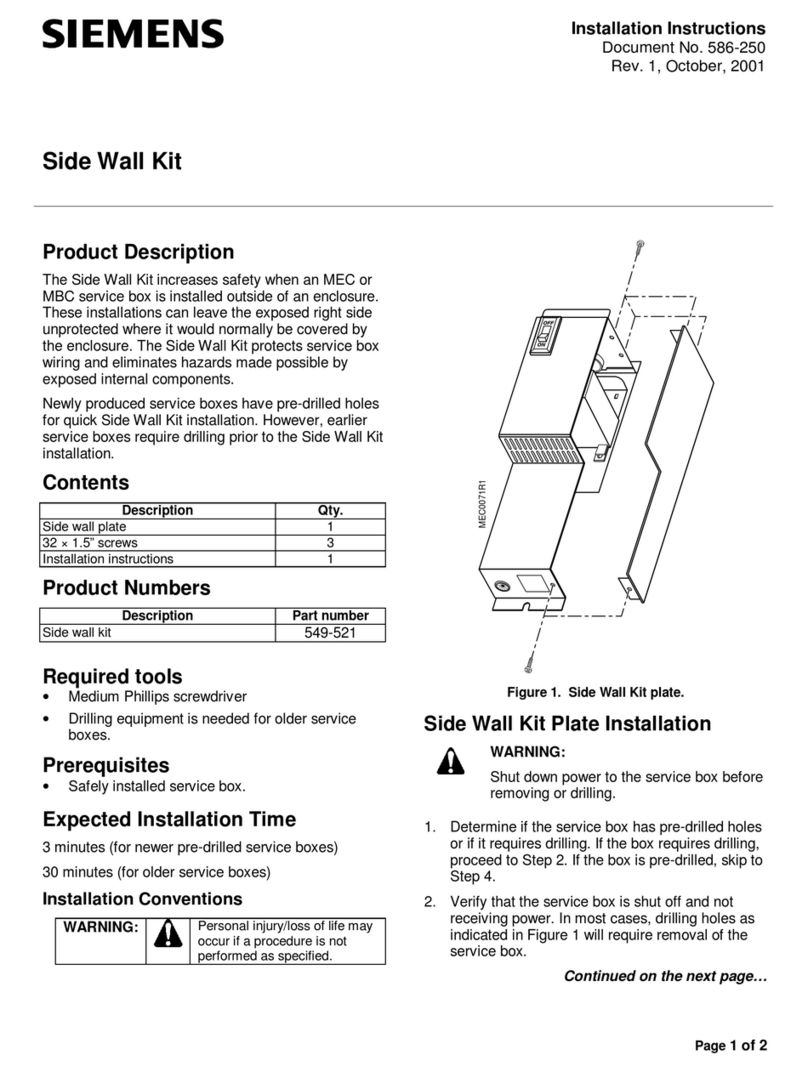 Siemens 549-521 installation instructions