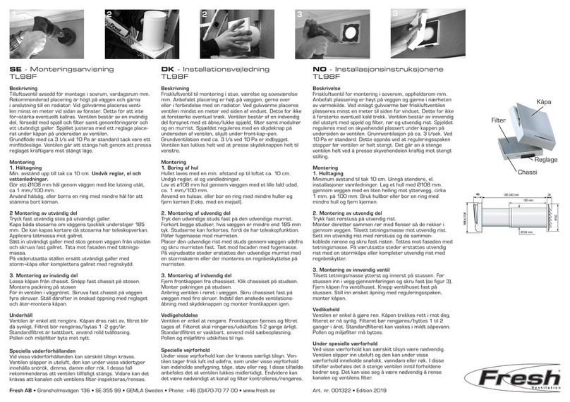 Fresh Ventilation TL98F Installation instruction