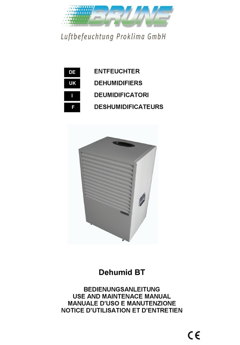 Brune Dehumid BT 96 USE AND MAINTENACE MANUAL
