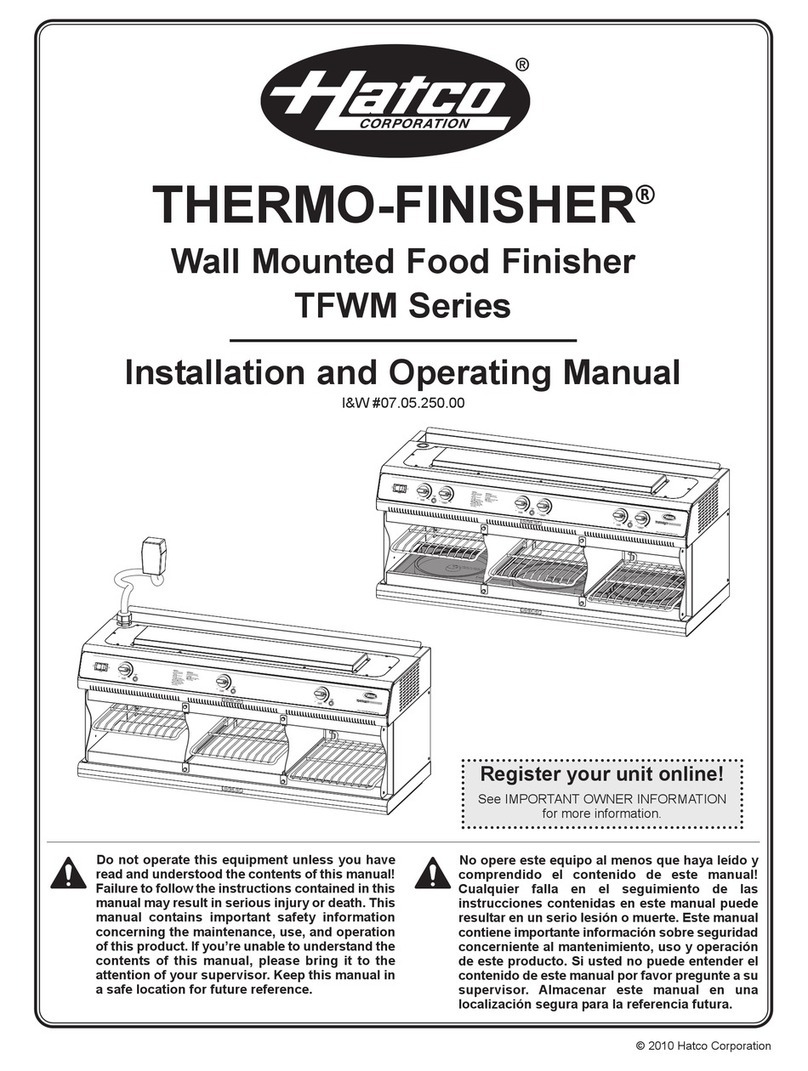 Hatco THERMO-FINISHER TFWM Series Installation and operating manual