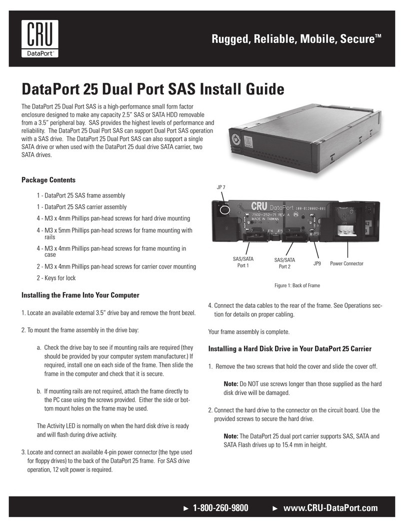 CRU DataPort 25 Dual Port SAS install guide CRU DataPort 25 Dual Port SAS install guide