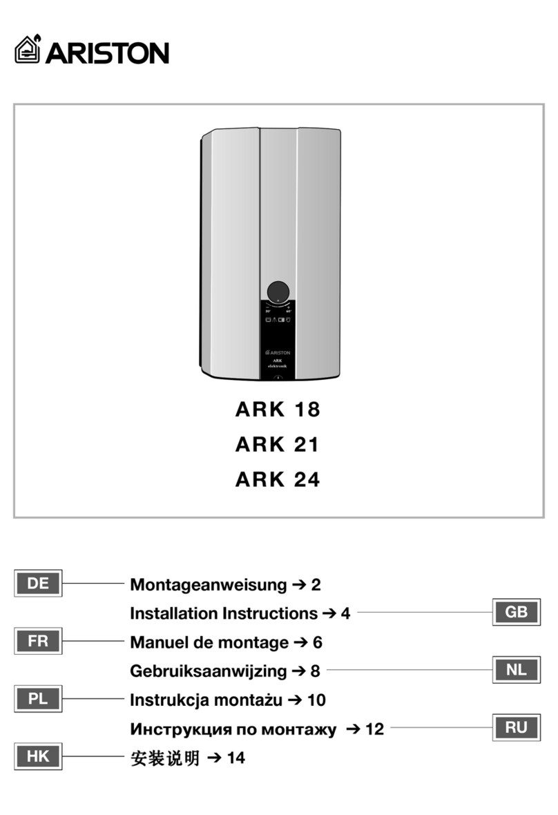Ariston ARK 18 installation instructions Ariston ARK 18 installation instructions