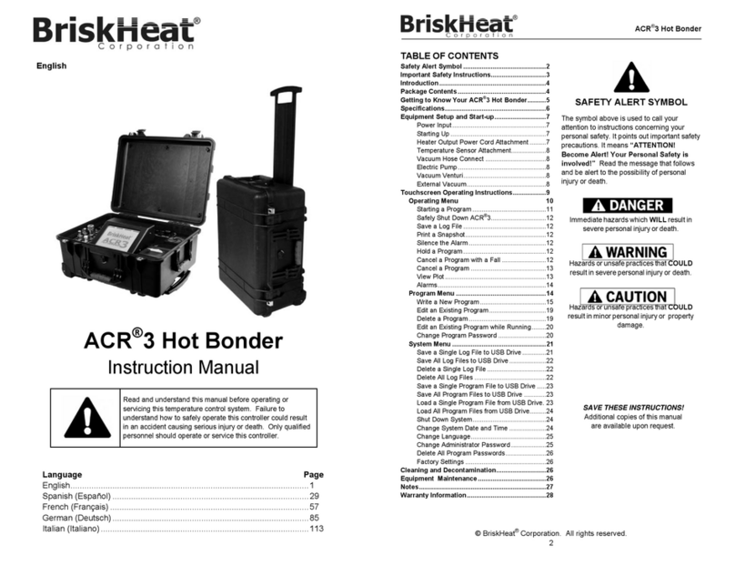 BriskHeat ACR 3 instruction manual
