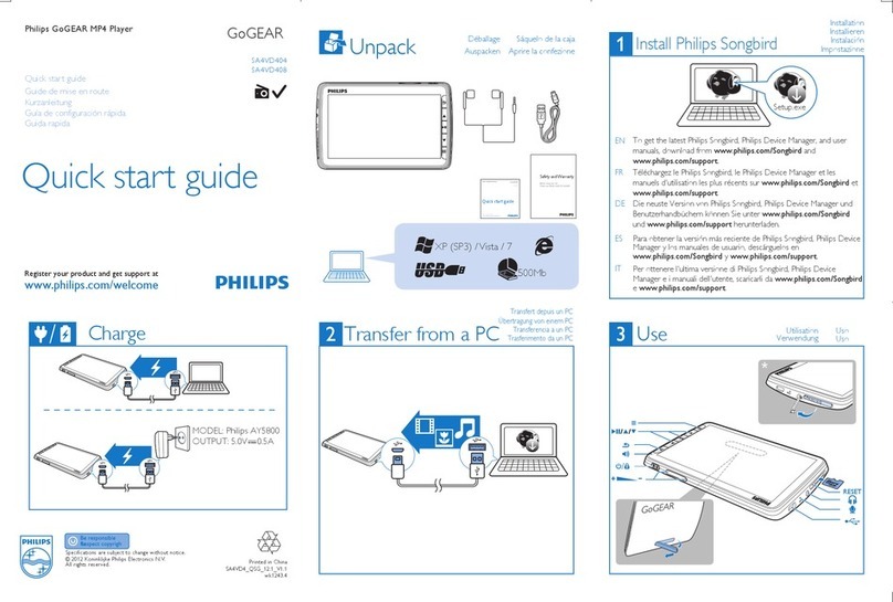 Philips GoGEAR SA4VD4 quick start guide