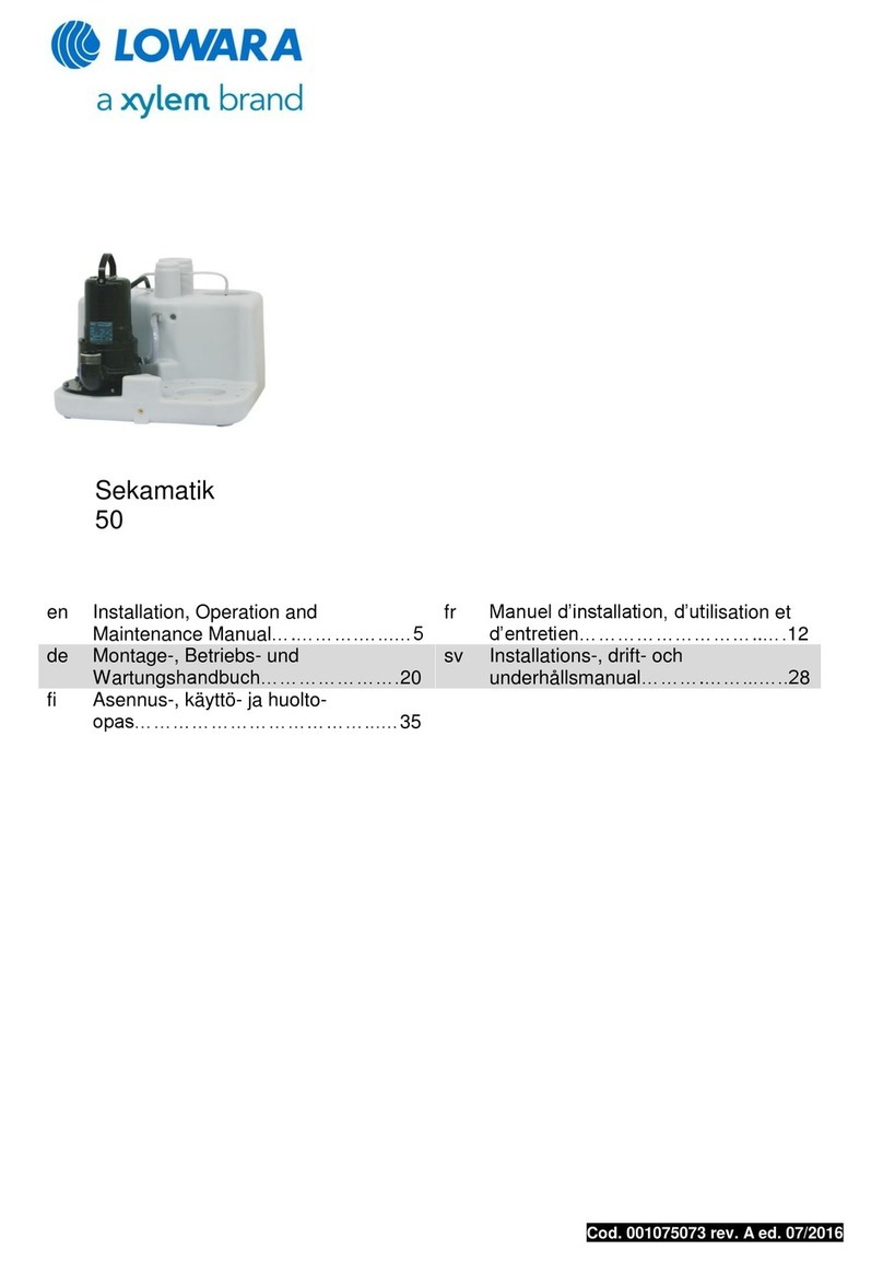 Xylem LOWARA Sekamatik 50 Series User manual Xylem LOWARA Sekamatik 50 Series User manual
