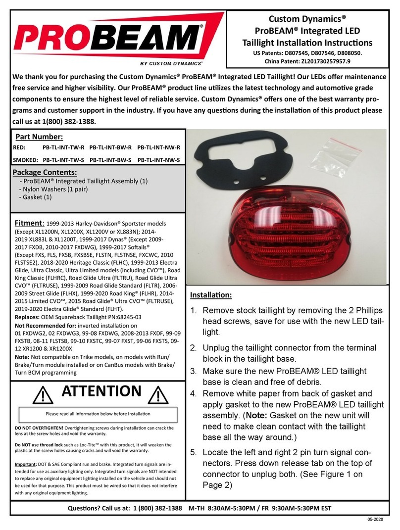Custom Dynamics ProBEAM PB-TL-INT-TW-R User manual