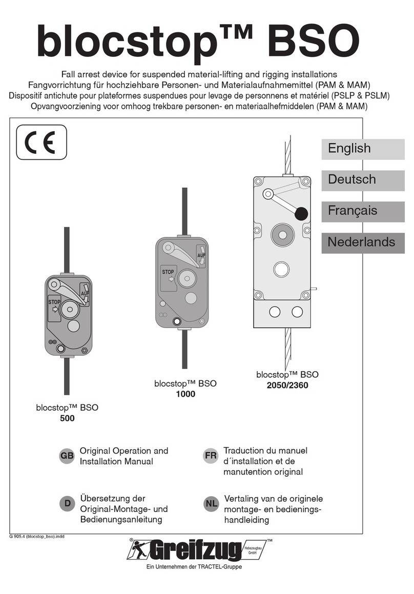 Tractel Greifzug blocstop BSO Series Original Operation and Installation Manual