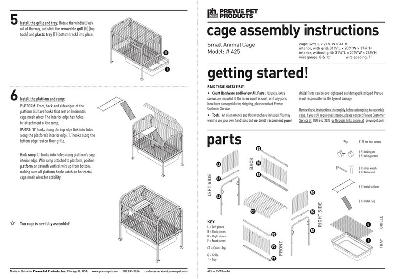 Prevue Pet Products 425 Assembly instructions Prevue Pet Products 425 Assembly instructions