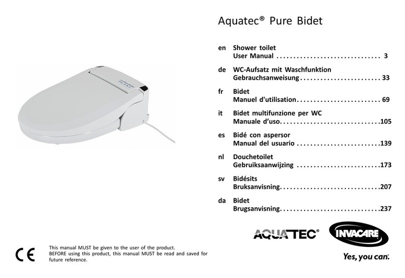 Invacare Aquatec Pure Bidet user manual