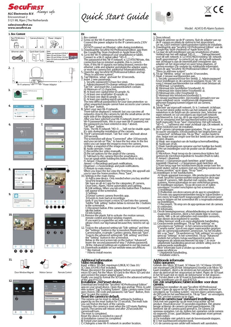 Secufirst ALM314S quick start guide