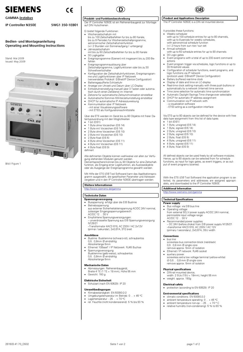 Siemens N350E Operating and mounting instructions