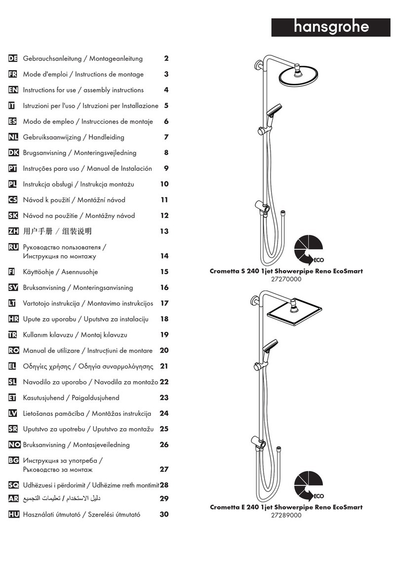 Hans Grohe Crometta S 240 1jet Showerpipe Reno EcoSmart... Instructions for use/assembly instructions Hans Grohe Crometta S 240 1jet Showerpipe Reno EcoSmart... Instructions for use/assembly instructions