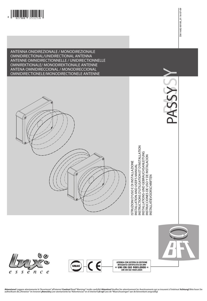 BFT Passy Installation and user manual