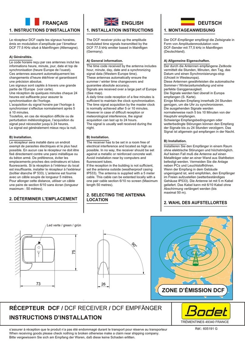 Bodet DCF installation instructions