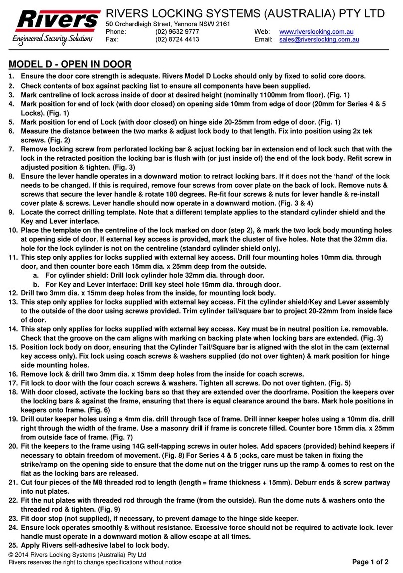 Rivers Locking Systems D User manual