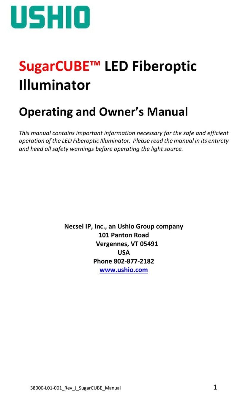 Ushio SugarCube 38000-M03-002 Operating and owners manual