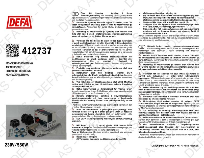 DEFA 412737 Fitting instructions