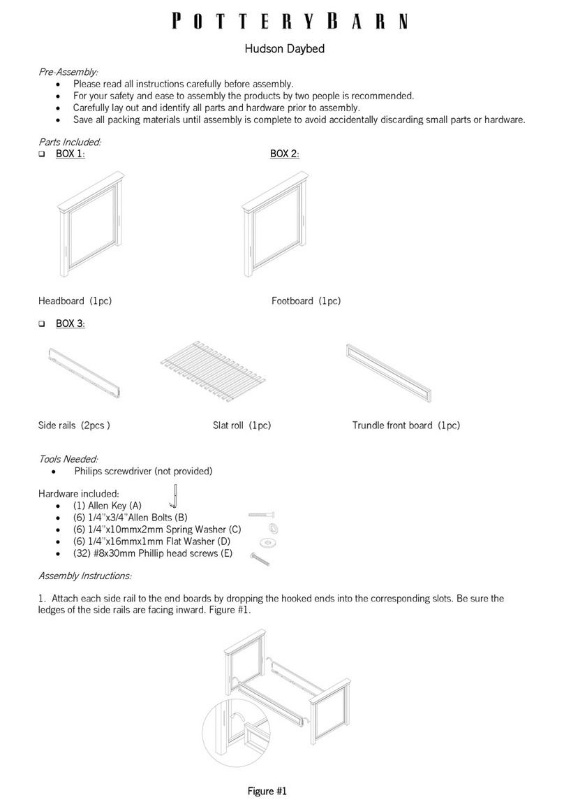 PotteryBarn Hudson Daybed manual PotteryBarn Hudson Daybed manual