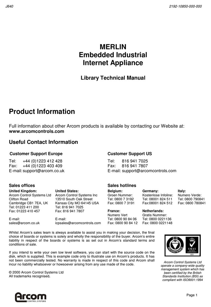 Arcom MERLIN (ROM-DOS/Sockets) Technical manual