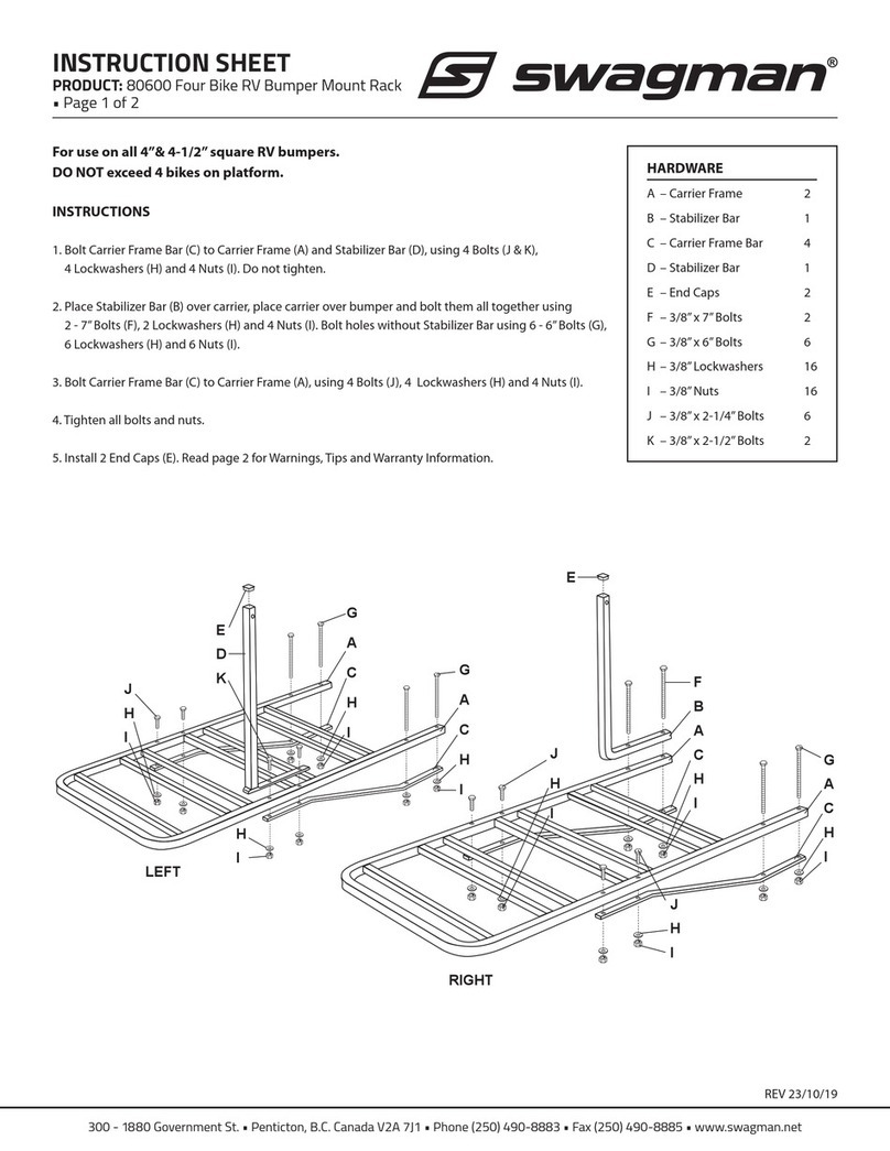 Swagman 80600 instruction sheet