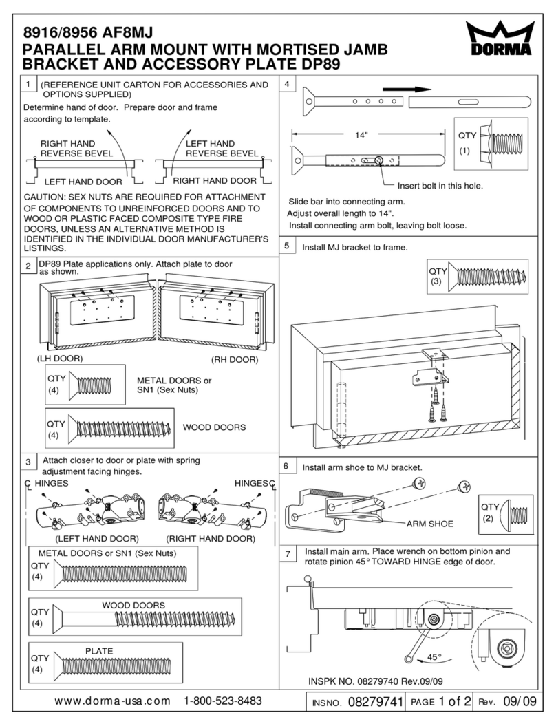 Dorma 8916 AF8MJ User manual