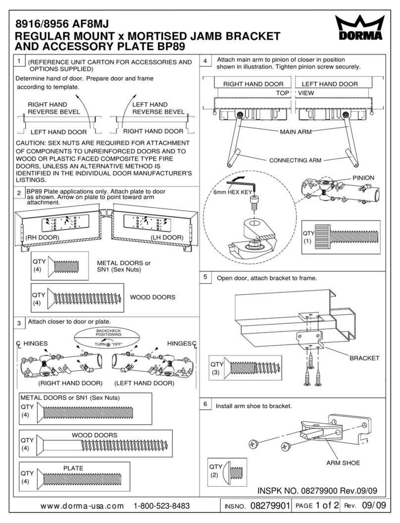 Dorma 8916 AF8MJ manual Dorma 8916 AF8MJ manual