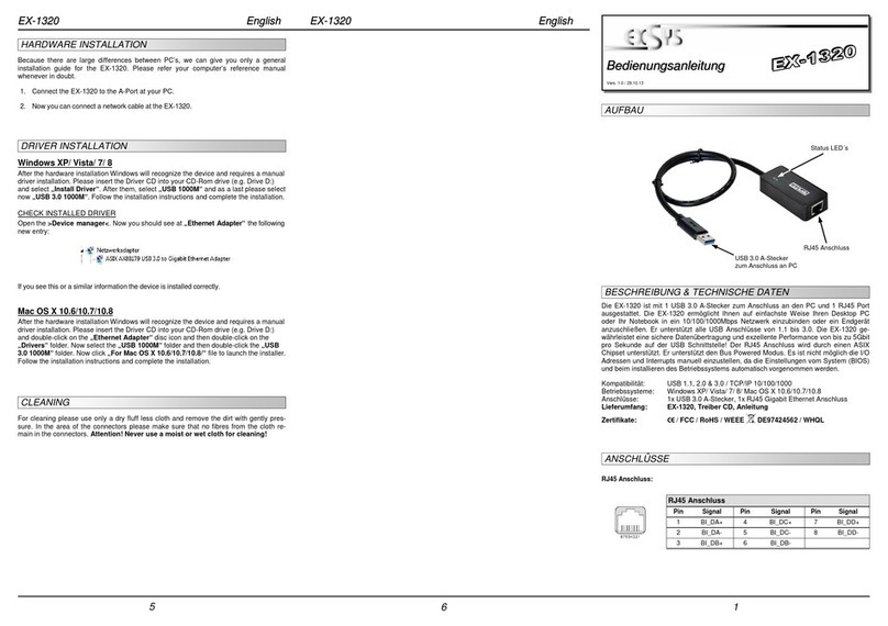 Exsys EX-1320 User manual Exsys EX-1320 User manual